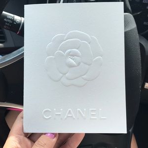 Auth embossed Chanel camellia card&envelope